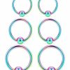 SCERRING Scerring 12Pcs 14G Stainless Steel Captive Bead Ring Nose Rings Hoop Helix Daith Cartilage Tragus Earrings Nipple Eyebrow Body Piercing 8Mm 10Mm 12Mm 14Mm 16Mm 19Mm | Body Piercing Rings