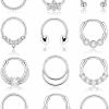 Zankulas Zankulas Gold Septum Ring 16G Cute Septum Nose Rings Septum Daith Piercing Jewelry Septum Clicker | Body Piercing Rings