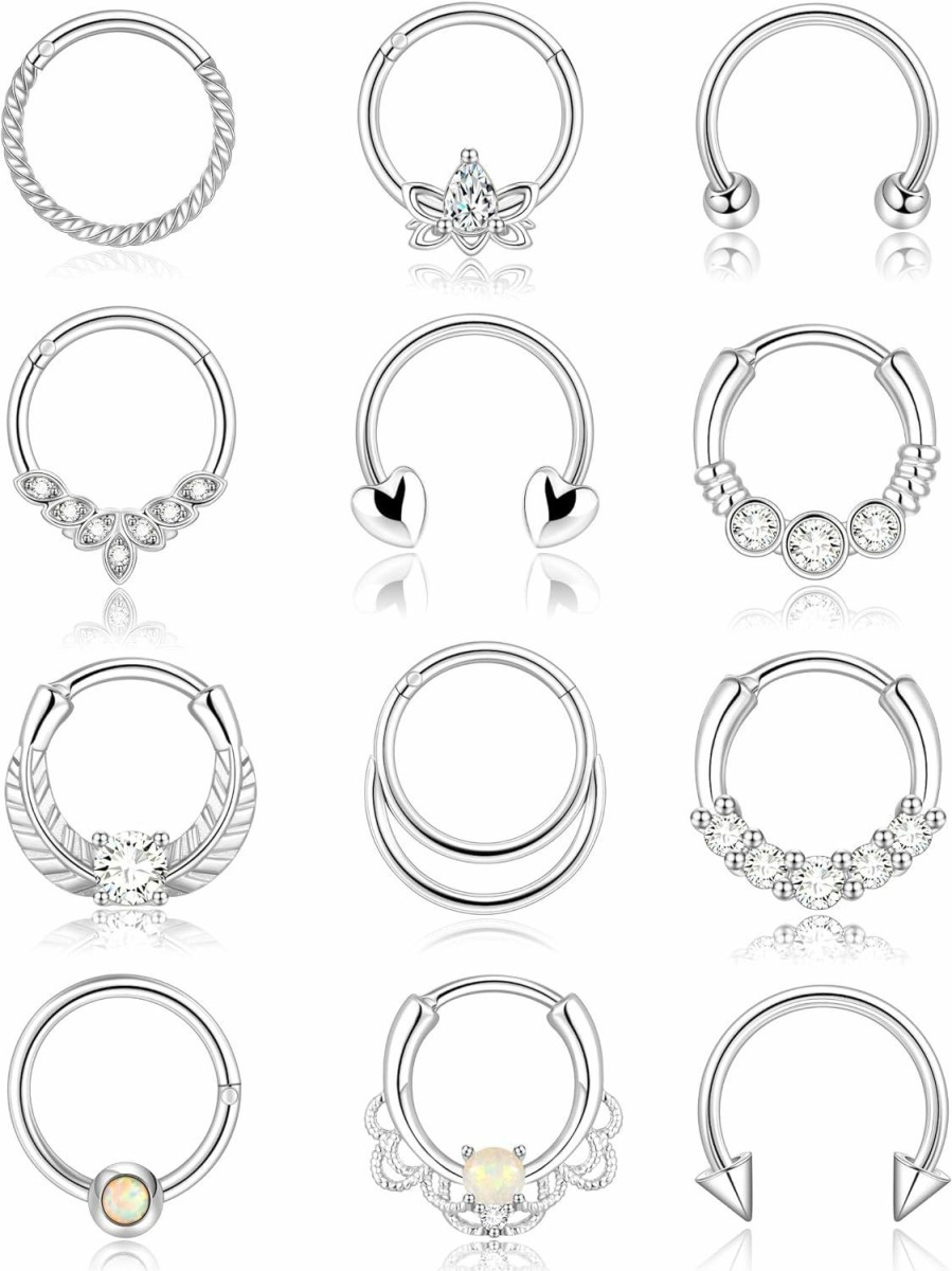 Zankulas Zankulas Gold Septum Ring 16G Cute Septum Nose Rings Septum Daith Piercing Jewelry Septum Clicker | Body Piercing Rings