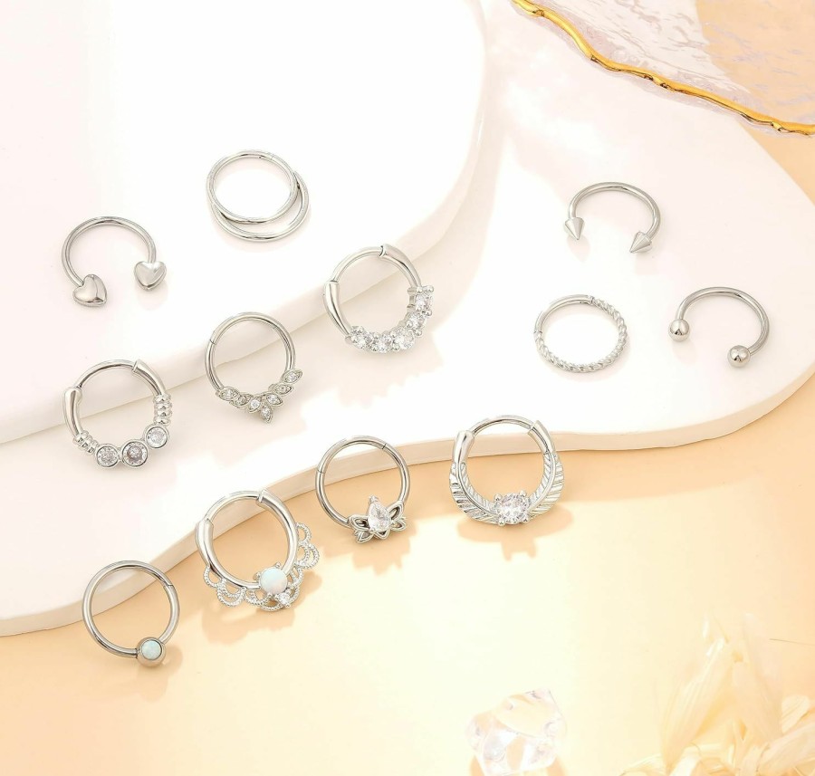 Zankulas Zankulas Gold Septum Ring 16G Cute Septum Nose Rings Septum Daith Piercing Jewelry Septum Clicker | Body Piercing Rings