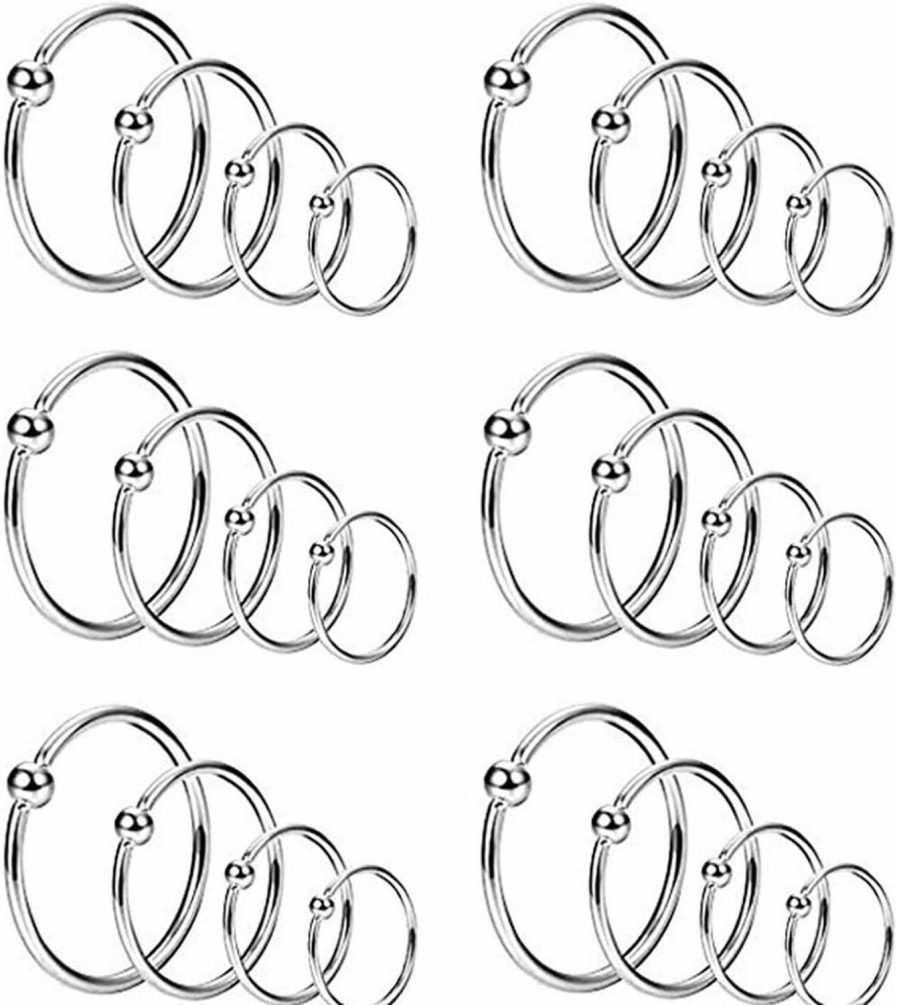 YOVORO Yovoro 24Pcs 20G Stainless Steel Nose Rings Hoop Cartilage Helix Ear Piercing Tragus Body Jewelry | Body Piercing Rings