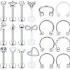 Dyknasz Dyknasz 16G Threadless Push In Labret Jewelry Lip Rings Set Surgical Steel Medusa Piercing Jewelry Lip Hoop Ring For Women Men Forward Helix Earrings Tragus Piercing Jewelry | Body Piercing Rings