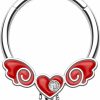 Melighting Melighting 16G Septum Ring Red Heart Septum Jewelry Stainless Steel 316L Melting Heart Helix Piercing Jewelry For Women Tragus Conch Earring Body Piercing Jewelry | Body Piercing Rings