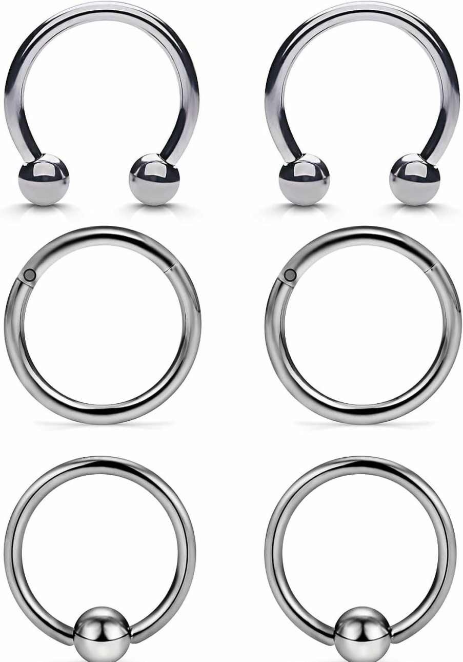 Dyknasz Dyknasz G23 Titanium 16G Septum Ring Nose Rings Hoop Helix Daith Cartilage Tragus Earrings Lip Body Piercing Jewelry For Women Men 8Mm 10Mm 12Mm | Body Piercing Rings