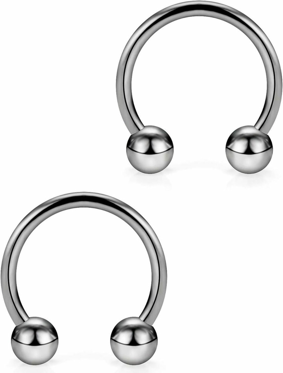 Ocptiy Ocptiy 16G G23 Titanium Septum Rings Cartilage Tragus Helix Daith Rook Earrings Hoops Horseshoes Septum Nose Lip Smiley Rings Piercing Jewelry For Women Men 8Mm 10Mm 12Mm | Body Piercing Rings