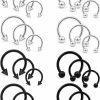 Dyknasz Dyknasz 16G 14G Variety Of Sizes Horseshoe Rings Surgical Steel Nose Septum Horseshoe Hoop Earring Eyebrow Tragus Lip Rings Daith Helix Piercing Jewelry For Women Men | Body Piercing Rings