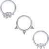 ZS Zs Cz Vampire Bat Halloween Septum Clicker Rings, Snake Bee Hinged Segment Rings, Daith Earrings Helix Tragus Cartilage Piercing Jewelry | Body Piercing Rings