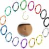 JOERICA Joerica 14G Belly Button Rings 316L Surgical Steel Belly Rings Hoop Colorful Navel Rings Hoop Clicker Segment Hinged Seamless Hoop Belly Piercing Jewelry 15Pcs 8Mm 10Mm 12Mm | Body Piercing Rings