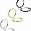 EACHLP Eachlp Uni 18K Real Gold Plating Surgical Steel Sleeper Tiny Hoop Earrings,Nose Ring Septum Ring Helix Ring Daith Ring Lip Ring Nipple Ring Snug Ring Rook Ring Body Piercing Jewelry | Body Piercing Rings