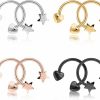 NICEIGHT Niceight 8Pcs 16G 18G Stainless Steel Horseshoe Septum Nose Rings For Women Men Cartilage Helix Tragus Earrings Hoop Heart Star Septum Piercing Jewelry 10Mm | Body Piercing Rings