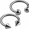 bodyjewellery Bodyjewellery 2Pcs 16G Horseshoe Earrings Titanium G23 Snake Bite Eyebrow Septum Lip Tragus Ear Cartilage Helix Ring B2Ccp Pick Size | Body Piercing Rings