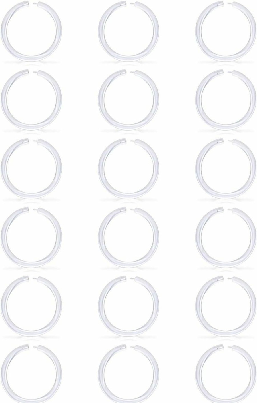 Lcolyoli Lcolyoli 18Pcs 14G Clear Segment Rings Piercing Retainer Clear Bioflex Plastic Tragus Clicker Helix Cartilage Earrings Hoop Monroe Lip Septum Jewelry For Women Men 6Mm 8Mm 10Mm | Body Piercing Rings