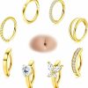 YADOCA Yadoca 8Pcs 14G Clicker Belly Button Rings Surgical Steel Hinged Seamless Hoop Belly Rings For Women Cz Navel Rings Belly Piercing Jewelry 10Mm | Body Piercing Rings