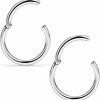 Yaalozei Yaalozei 2G 4G 6G 8G 10G 12G Hinged Large Septum Rings Clicker Surgical Steel Ear Gauges Tunnels Plugs Hoop Earrings Expander Taper Stretching Kit Big Septum Nose Ring Piercing Jewelry For Men Women | Body Piercing Rings