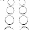 Dyknasz Dyknasz 10Pcs 14G Surgical Steel Hinged Clicker Segment Nipple Rings Septum Lip Ring Hoop Cartilage Tragus Sleeper Earrings Body Piercing Jewelry For Women Men 8Mm 10Mm 12Mm 14Mm 16Mm | Body Piercing Rings