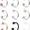 CrazyPiercing Crazypiercing Septum Rings 18G Horseshoe Piercing Jewelry Nose Lip Hoop Rings Stainless Steel Septum Jewelry For Men/Woman | Body Piercing Rings