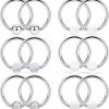 SCERRING Scerring 6 Pairs 16G Stainless Steel Captive Bead Ring Nipple Rings Hoop Cartilage Earrings Nipplerings Piercing Jewelry For Women Men 14Mm 16Mm | Body Piercing Rings