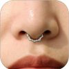 JALZEMPL Jalzempl Gold Nose Rings Hoops 316L Surgical Steel Flower Nose Ring Silver Septum Rings 16G Clicker Daith Hinged Piercing Jewelry Gifts 1.2 * 8Mm | Body Piercing Rings