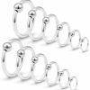 SCERRING Scerring 12Pcs 16G Stainless Steel Captive Bead Ring Nose Rings Hoop Helix Daith Cartilage Tragus Earrings Nipple Eyebrow Body Piercing 6-16Mm | Body Piercing Rings