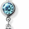 Pierced Owl Pierced Owl 14Ga 316L Stainless Steel Cz Crystal Paved Cowboy Boot Belly Button Ring | Body Piercing Rings