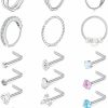 Mayhoop Mayhoop 20G Stainless Steel Nose Ring Hoop Nose Rings Studs Piercings Hoop Jewelry For Women Men 36Pcs | Body Piercing Rings