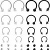 Lcolyoli Lcolyoli 20G 16G 14G Variety Of Sizes Horseshoe Rings Surgical Steel Nose Septum Rings Hoop Eyebrow Smiley Lip Rings Tragus Earring Daith Helix Piercing Jewelry For Women Men 6-12Mm | Body Piercing Rings