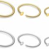 ZogCowy Zogcowy 6Pcs 22G Gold Nose Ring Hoop Surgical Steel Small Thin Cartilage Nose Ring Tiny Snug Fit Nose Piercing Jewelry 6Mm 7Mm 8Mm Adjustable | Body Piercing Rings