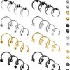 JeryWe Jerywe 32Pcs Septum Rings 16G Septum Jewelry Septum Piercing For Women Men Stainless Steel Nose Piercing Jewelry Lip Rings Eyebrow Rings Helix Daith Tragus Cartilage Earrings Hypoallergenic | Body Piercing Rings