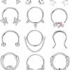 Jstyle Jstyle 12Pcs 16G 10Mm Septum Rings For Women Surgical Steel Septum Nose Piercing Jewelry Horseshoe Daith Helix Tragus Lip Cartilage Earrings Hoop Nose Rings Piercing | Body Piercing Rings