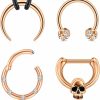 QWALIT Qwalit Septum Rings Septum Jewelry Surgical Steel Septum Rings 16G Septum Ring Septum Pincher Septum Nose Rings Septum Piercing | Body Piercing Rings