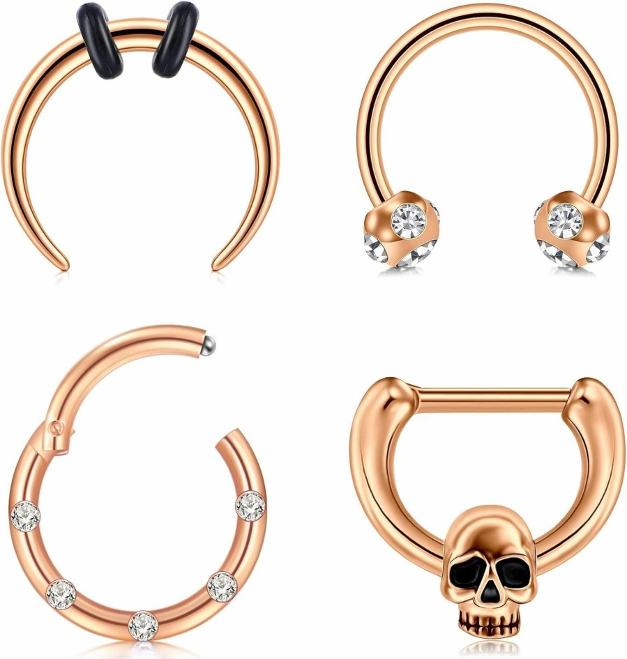 QWALIT Qwalit Septum Rings Septum Jewelry Surgical Steel Septum Rings 16G Septum Ring Septum Pincher Septum Nose Rings Septum Piercing | Body Piercing Rings