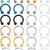 Lcolyoli Lcolyoli 24-55Pcs 16G Surgical Steel Nose Septum Rings Piercing Jewelry Externally Threaded Helix Daith Earring Hoop Lip Horseshoe Barbell For Women Men 8Mm 10Mm | Body Piercing Rings