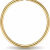 Lulau Lulau 14K Solid Gold Nose Ring Hoop For Women Inner Diameter 8Mm 5/16 Inch 22G Real 14K Cartilage Hoop Earring 22 Gauge Small Thin Nose Piercings Hoops For Men Jewelry | Body Piercing Rings