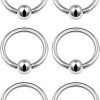 KJM Fashion Kjm Fashion 6Pcs Captive Ring Ball Cartilage Tragus Nose Septum Earrings Eyebrow Piercing Jewelry More Colors And Size | Body Piercing Rings