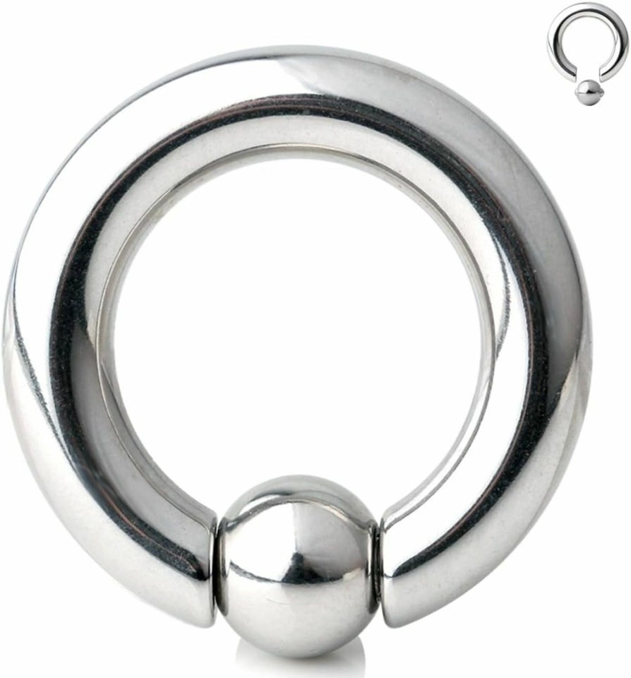 Ruifan Ruifan 316L Surgical Steel Spring Action Captive Bead Ring Cbr 2G 4G 6G 8G 0G 00G | Body Piercing Rings