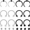 Lcolyoli Lcolyoli 14G 16G Septum Rings Surgical Steel Septum Jewelry Septum Ring Spike Septum Piercing For Women Men Horseshoe Earring Hoop Lip Rings | Body Piercing Rings