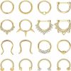 YADOCA Yadoca 16Pcs 16G Septum Rings Septum Jewelry Stainless Steel Septum Clicker Nose Rings Hoops For Women Men Horseshoe Daith Helix Tragus Cartilage Earrings Piercing Jewelry Gold Silver Black Tone 8Mm | Body Piercing Rings