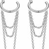 VOJO Vojo G23 Titanium 16G Cartilage Helix Piercing Jewelry,Chain Dangle Hoop Earrings For Women | Body Piercing Rings