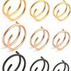 Vitaltyextracts Vitaltyextracts Spiral Nose Ring Hoop For Women - 14K Gold Plated 20 Gauge Double Nose Piercings 6Mm 8Mm 10Mm Nose Piercing Kit | Body Piercing Rings