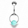 TOOLSSIDE Toolsside Vertical Hood Piercing Jewelry For Women With Amazonite Stone - Belly Button Ring, Vch Jewelry Hood, Stainless Steel Belly Button Rings, Vch Piercing Jewelry 14G, Belly Button Piercing | Body Piercing Rings