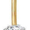 AVORA Avora 10K Gold Swarovski Elements Crystal Ball Belly Button Ring Body Jewelry (14 Gauge) | Body Piercing Rings