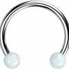 Amelia Fashion Amelia Fashion 16 Ga Implant Grade Titanium Threadless Horseshoe With Opal Ball Ends | Body Piercing Rings