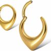 MOQIKAKA Moqikaka16G 8Mm Nose Rings Hoops, Surgical Steel Teardrop Septum Rings Hoops, Hinged Segment Nose Lips Helix Cartilage Clicker Hoop Earrings Piercing Rings For Rook Daith Tragus Piercing Rings For Women Men Girls | Body Piercing Rings