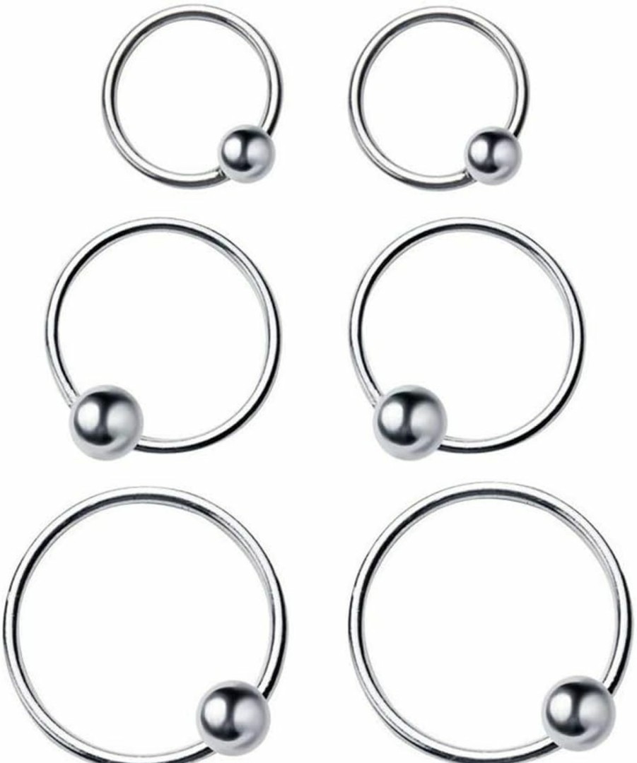 Dtja 20G Sterling Silver Ball Bead Sleeper Tiny Small Hoop Earrings For Women Girls Men Tragus Cartilage Nose Rings Septum Minimalist Piercing Huggie Hoops Lightweight Jewelry | Body Piercing Rings