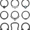 UBGICIG Ubgicig 9Pcs Septum Jewelry 16G Septum Rings Daith Earrings Hoop Nose Rings Horseshoe Stainless Steel Septum Rings For Women Helix Tragus Lip Cartilage Earrings Silver Gold Black Rose Gold 8Mm 10Mm | Body Piercing Rings