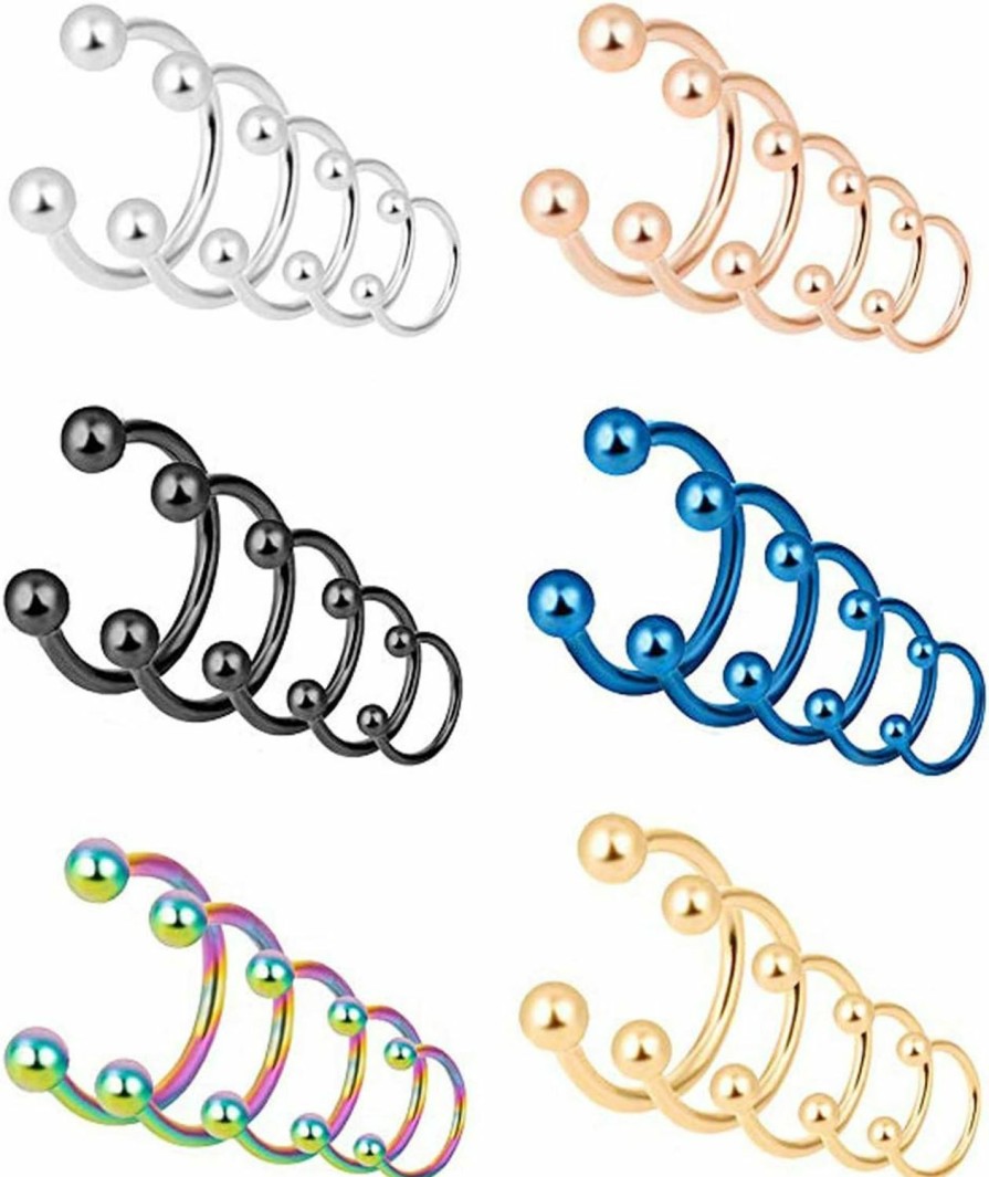 YOVORO Yovoro 18-30Pcs 16-18G Stainless Steel Septum Piercing Nose Rings Hoop Cartilage Tragus Body Piercing Jewelry | Body Piercing Rings