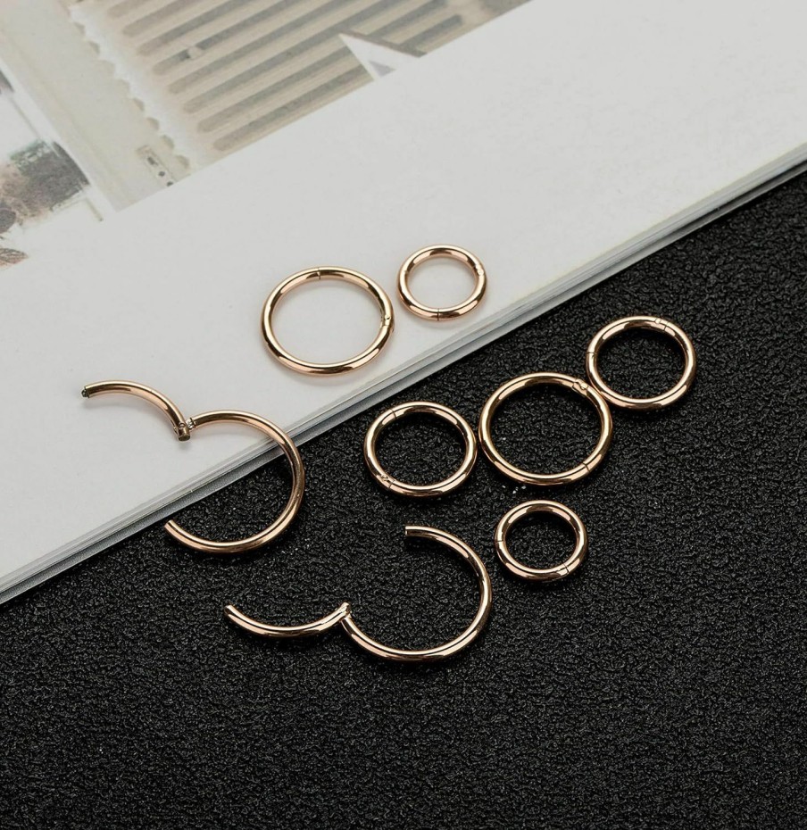 REVOLIA Revolia 8Pcs 16G Surgical Steel Nose Rings Hoop Septum Piercings Cartilage Earrings For Women Men Helix Couch Daith Lip Tragus Piercings Hinged Clicker 6-12Mm | Body Piercing Rings