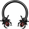 Jewseen Jewseen Halloween Septum Rings 16G Daith Piercing Jewelry Spider Septum Piercing Skull Helix Tragus Earrings Stainless Steel Cartilage Hoop Earring For Women Men | Body Piercing Rings