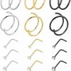 Vegolita Vegolita 21Pcs 18G 20G 22G 316L Stainless Steel Nose Rings Hoop For Women Men Double Nose Ring Cz Nose Stud Piercing Jewelry | Body Piercing Rings