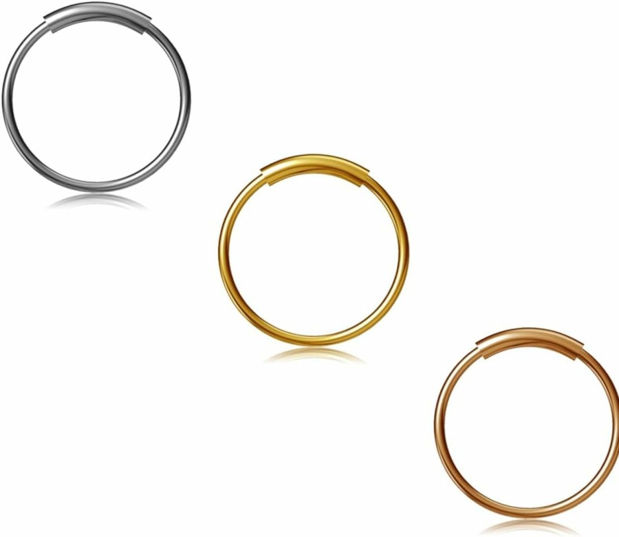 NZDLM Nzdlm Nose Rings Hoop Titanium Nose Ring Body Piercing Round Set Jewelry For Women | Body Piercing Rings